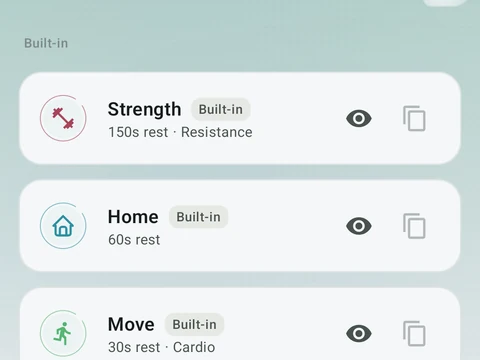 Kinoku Scenes screen populated with fictional sample training data.