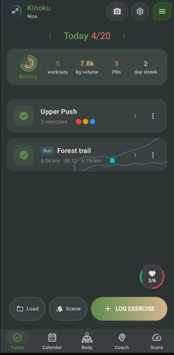Zen Wellness theme, dark mode